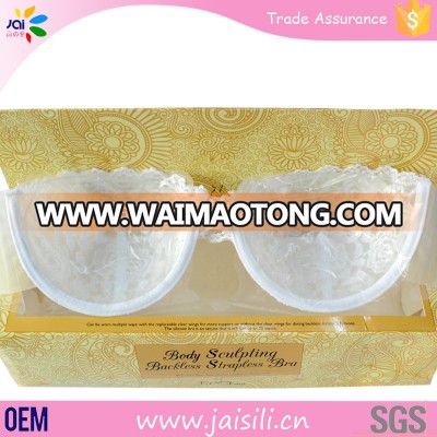 Oem Factory Invisible Silicone Sexy Mature Lace Bra Cup