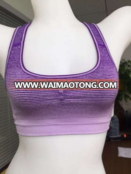 Gradient color style!!!Cross back design!!!Factory wholesale seamless sexy women sportswear bra